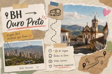 Centro histórico de Ouro Preto, a cerca de 100 km de Belo Horizonte